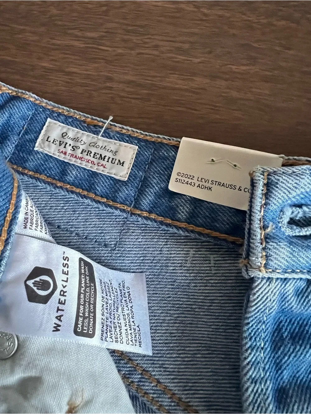 NEW Levi's Premium 501 Size 25 Button Fly Micro Shorts Denim High Rise Festival - Picture 3 of 9